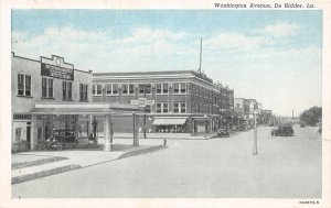 H79/ De Ridder Louisiana Postcard c1930s Washington Av Chevrolet Garage 42