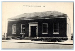 c1950's Post Office Building Entrance Stairs Millinocket Maine Vintage Postcard