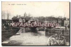 Postcard Old Caen's harbor entrance