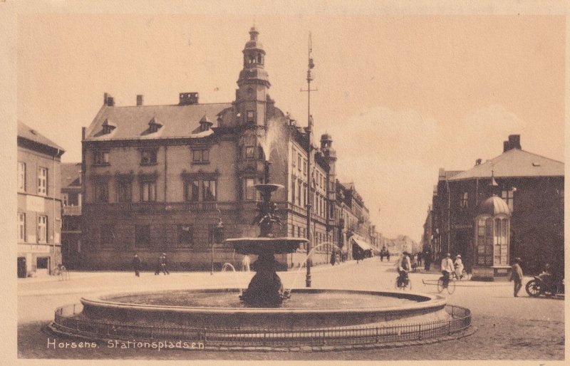 Bicycles Wheelchair Horsens Stationspladsen Denmark Old Postcard