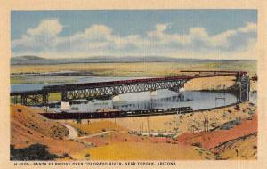 Topock Arizona Santa Fe Bridge Birdseye View Antique Postcard K34141