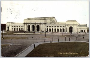 1910's Union Station Washington D.C. Major Transportation Hub Posted Postcard