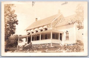 K45/ Crescent Lake Maine RPPC Postcard c1910 Crescent Lake House 169