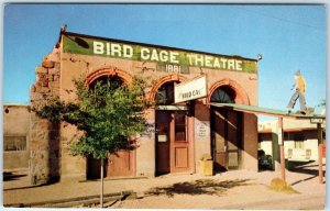 c1960s Tombstone, AZ Bird Cage Theatre Event 1881 Sign Mining Chrome PC Vtg A303