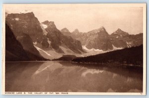 Banff Canada Postcard Moraine Lake & The Valley Of The Ten Peaks c1910's Antique