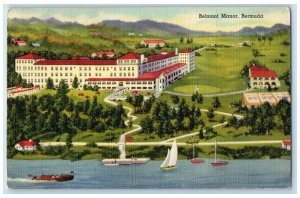 1949 Sailboat Buildings Pathway Belmont Manor Bermuda Vintage Posted Postcard