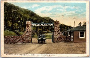 The Pikes Peak Auto Highway The World Highest Highway Colorado Postcard