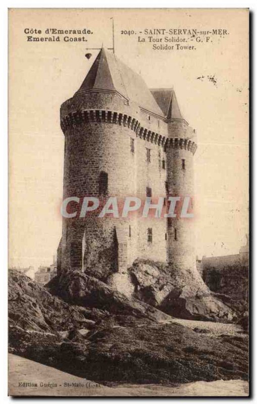 Old Postcard Saint Servan sur Mer The tower Solidor