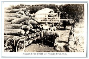 1952 Pigeon River Hotel at Pigeon River Ontario Canada RPPC Photo Postcard