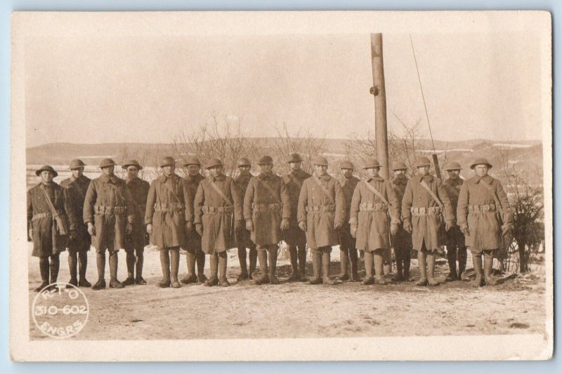 RPPC Photo Postcard US Army Engineers c1910's Unposted Antique