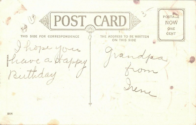 Dancing Children, Embossed, Greeting Card Vintage Postcard H32