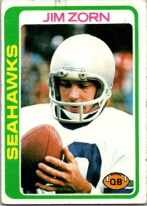 1978 Topps Football Card Jim Zorn Seattle Seahawks sk7465