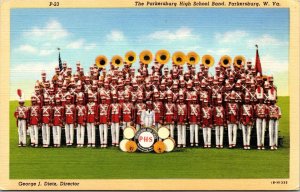 Linen Postcard The Parkersburg High School Band Parkersburg, West Virginia~3692