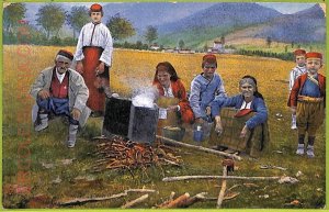 ae9746 - MONTENEGRO - VINTAGE POSTCARD - Posta Militare Postmark - Ethnic-