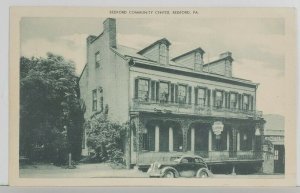 BEDFORD PA Bedford Community Center Vintage Automobile Postcard Q10