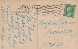 July 4th Greetings - Eagle and Indian - pm 1910 - DB