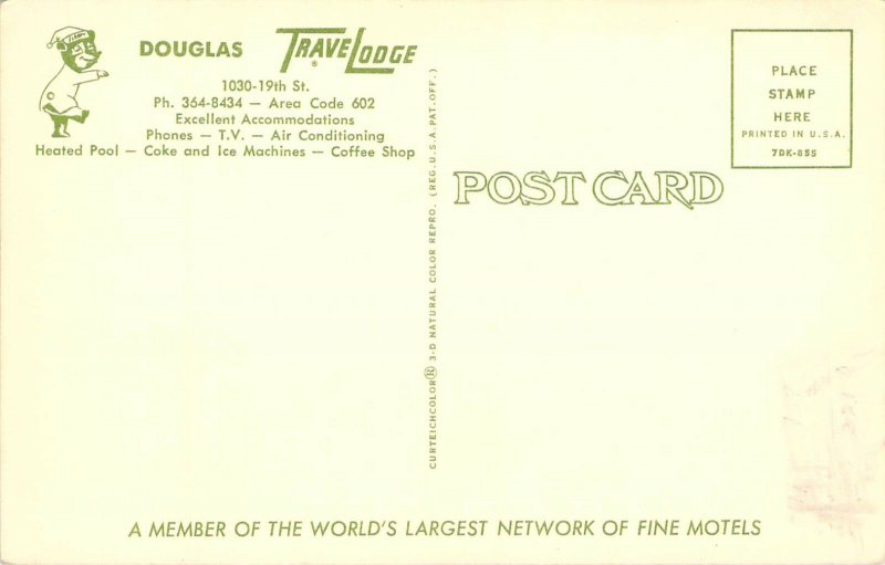 TraveLodge Douglas Arizona AZ Is Now Travelers Motel Chrome Unused Postcard