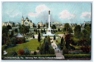 c1910 Hemming Park Confederate Monument Jacksonville Florida FL Tucks's Postcard