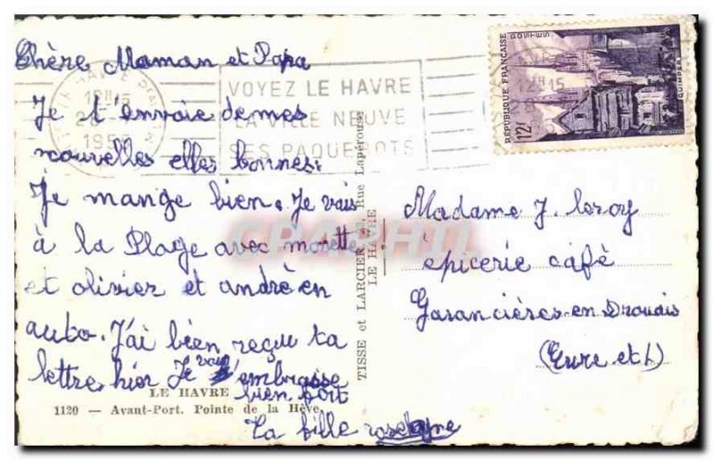 Old Postcard Le Havre Harbor Pointe Before the Heve