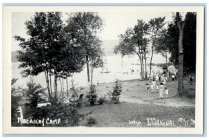 c1920's Macaulay Camp River Swimming View L'Orignal Ontario RPPC Photo Postcard