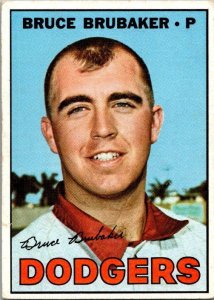 1967 Topps Baseball Card Bruce Brubaker Los Angeles Dodgers sk2145