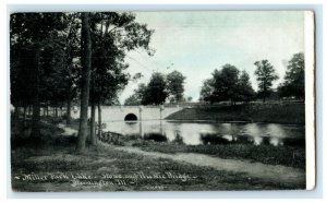 1911 Miller Park Lake Bloomington Perdue Elevator Advertisement IL Postcard
