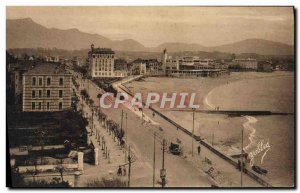 Old Postcard Saint Jean De Luz Boulevard Thiers Rhune La Pergola and the beach