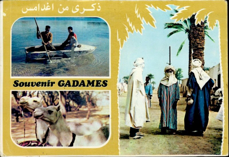 IMN04883 africa libya gadames camels boat types ethnics folk costumes 