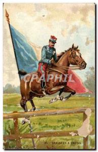 Old Postcard Hunter Army Horse riding