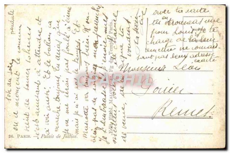 Old Postcard Paris Courthouse
