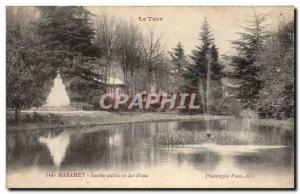 Old Postcard Mazamet Public Gardens and Water jet