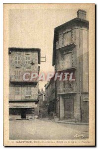 Old Postcard Louvesc Ardeche Entree Street Fountain