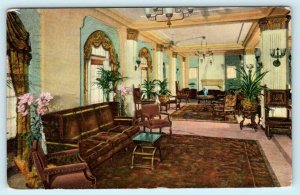 ATLANTIC CITY, New Jersey NJ ~ Main Lounge Interior HOTEL LUDY 1934  Postcard