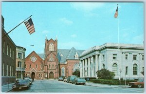 c1960s Pittsfield, Mass. Downtown First Methodist ME Church City Hall PC MA A240