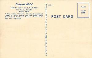 LAS VEGAS, Nevada  NV    OUTPOST MOTEL  Roadside Linen ca 1940s    Postcard