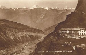 Switzerland Gemmi Hotel Wildstrubel Vintage RPPC 03.69