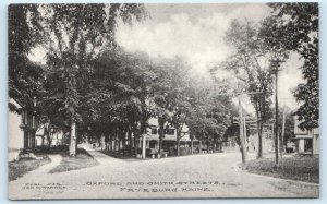 FRYEBURG, Maine ME ~ OXFORD & SMITH STREET Scene c1910s  Postcard