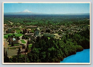 Olympia & Mt Rainier Near Capitol Lake of Washington 4x6 Postcard 1787