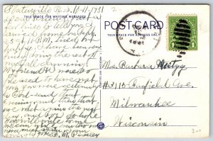 Woonsocket Rhode Island~US Post Office Street View~Postmarked~Vtg Linen Postcard