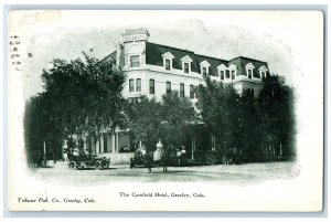 1909 Exterior View Camfield Hotel Building Greeley Colorado CO Vintage Postcard