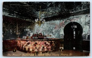 PEORIA, IL Illinois ~ ENGLISH CHOP HOUSE ~ Alcazar Buffet 1910 Postcard