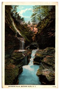 1927 Rainbow Falls, Waterfalls, Watkins Glen, NY Postcard