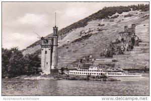 Germany Maeuseturm und Ruine Ehrenfels bei Bingen 1957 Photo