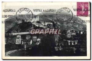 Old Postcard Lourdes Le Chateau Fort