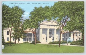 Linen~State War Memorial Bldg Exterior~Little Rock Arkansas~PM 1950~Vintage PC