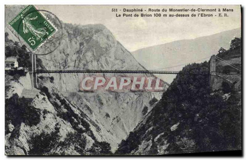 Postcard Old Bridge Road Brion Dauphine Monestier de Clermont Mens