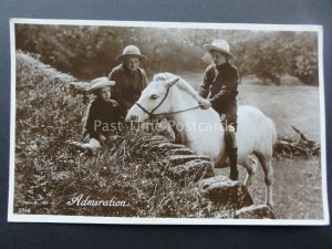 THREE BOYS WITH A PONY Admiration c1931 RP Postcard by Valentine 5716