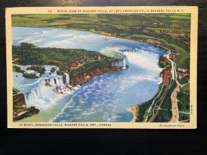 Vintage Postcard 1939 Aerial View of Niagara Falls American Falls New York