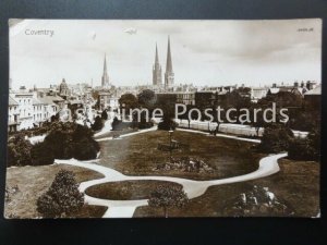 Warwickshire COVENTRY Three Spires view across the City - Old RP by T.H. Godiva