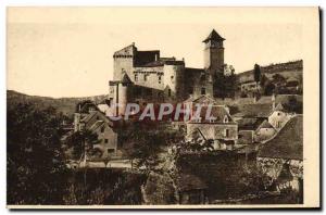 Old Postcard Cajarc Chateau Feodal of Saivagnac